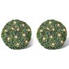 Hoja Artificial Bola de poda 27 cm Con cuerda de LED solar 2 piezas