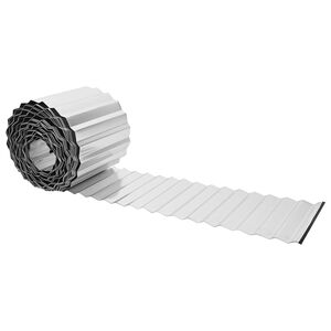 vidaxl Borde de C&eacute;sped 10 m x 30 cm Acero Galvanizado Plateado