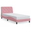 vidaXL Estructura de cama con LED sin colch&oacute;n terciopelo rosa 90x190 cm