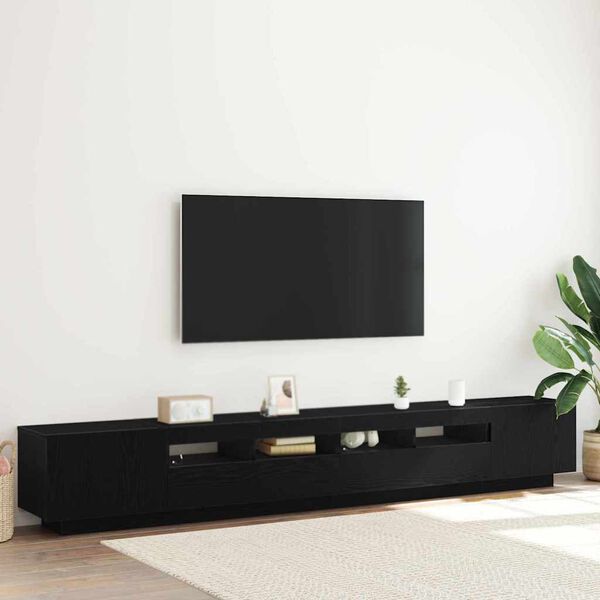 vidaXL Conjunto de mueble de TV 3 pcs Negro 260 x 35 x 40 cm
