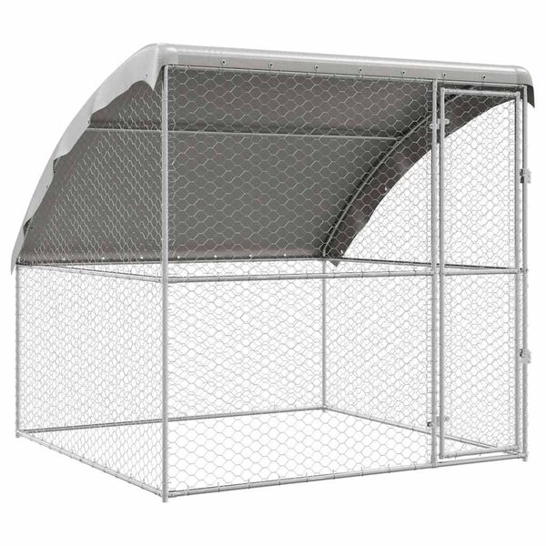 vidaXL Refugio para perros Plateado 2 x 2 x 2 m Acero