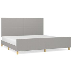 vidaXL Cama sin colch&oacute;n tela gris claro 200x200 cm