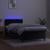vidaXL Cama box spring colch&oacute;n y LED terciopelo negro 80x200 cm