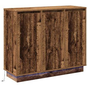 vidaXL Aparador LED Madera vieja 90 x 32 x 75 cm Madera de ingenier&iacute;a