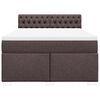vidaXL Cama box spring con colch&oacute;n tela marr&oacute;n oscuro 140x200 cm