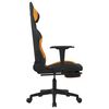 vidaXL Silla gaming de masaje con reposapi&eacute;s tela negro y naranja