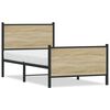 vidaXL Estructura de cama sin colch&oacute;n metal roble Sonoma 90x200 cm