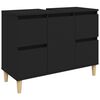 vidaXL Juego de muebles de ba&ntilde;o 4 pzas madera contrachapada negro