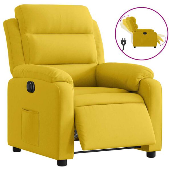 vidaXL Sillón reclinable eléctrico de terciopelo amarillo