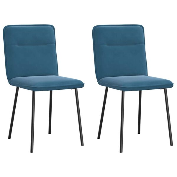 vidaXL Sillas de comedor 2 unidades terciopelo azul