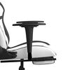 vidaXL Silla gaming masaje y reposapiés cuero sintético negro blanco