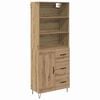 vidaXL Aparador alto 2 uds. Roble artisan 69,5 x 34 x 180 cm