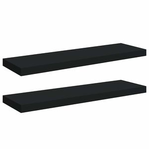 vidaXL Estantes flotantes de pared 2 uds MDF negro 80x23,5x3,8 cm
