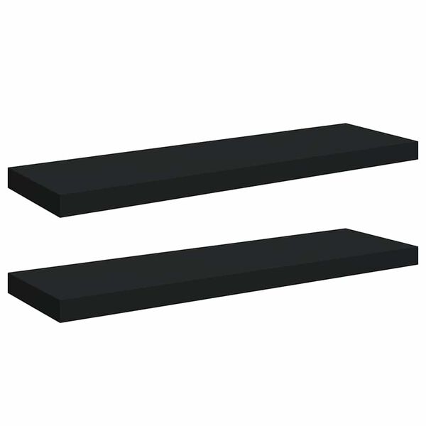 vidaXL Estantes flotantes de pared 2 uds MDF negro 80x23,5x3,8 cm