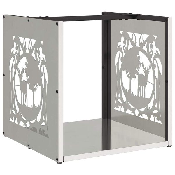 vidaXL Leñero 40x40x40 cm Acero inoxidable