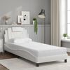 vidaXL Cama Viana con colch&oacute;n cuero sint&eacute;tico blanco 80x200 cm