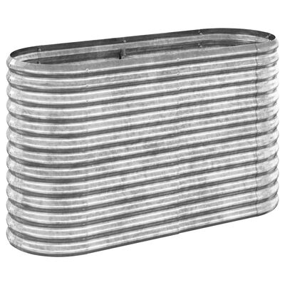 vidaXL Jardinera de acero recubrimiento en polvo plateado 114x40x68 cm