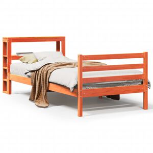 vidaXL Estructura de cama sin colch&oacute;n madera maciza marr&oacute;n 75x190 cm