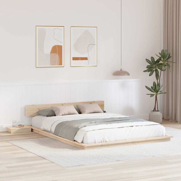 vidaXL Estructura de cama Marr&oacute;n 140 x 200 cm Madera