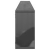 vidaXL Estante cubo pared 6 uds contrachapada gris brillo 100x15x30 cm