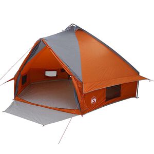vidaXL Tienda tipi con techo Gris y naranja 490 x 410 x 210 cm