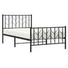 vidaXL Estructura cama sin colch&oacute;n con estribo metal negro 100x190 cm