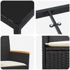 vidaXL Conjunto de Comedor de Jard&iacute;n 7 pcs Negro rat&aacute;n sint&eacute;tico