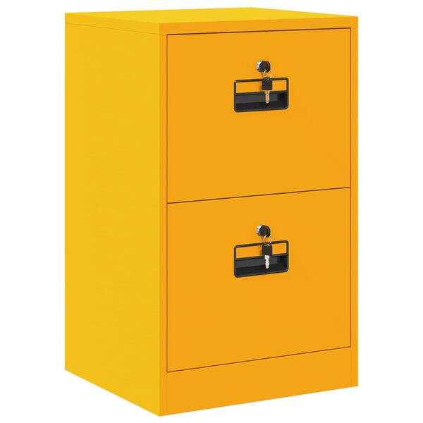 vidaXL Mueble archivador con caj&oacute;n Amarillo Mostaza 44 x 50 x 106.5 cm