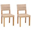 vidaXL Silla de comedor 2 uds. Rat&aacute;n Kubu Natural 46 x 55 x 84 cm