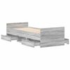 vidaXL Estructura de cama con cabecero piecero gris Sonoma 90x190 cm