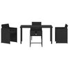 vidaXL Conjunto de Comedor de Jard&iacute;n 5 pcs Negro rat&aacute;n sint&eacute;tico