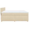 vidaXL Cama box spring con colch&oacute;n tela color crema 200x200 cm