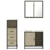 vidaXL Set de muebles de ba&ntilde;o 3 pzas madera contrachapada roble Sonoma