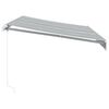 vidaXL Toldo retr&aacute;ctil manual con LED antracita y blanco 350x250 cm