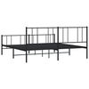 vidaXL Estructura cama sin colch&oacute;n con estribo metal negro 200x200 cm