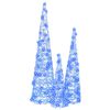 vidaXL &Aacute;rbol de Navidad con 90 LED 3 pcs Azul 20 x 20 x 80 cm Acr&iacute;lico