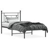 vidaXL Estructura cama sin colch&oacute;n con cabecero metal negro 90x190 cm