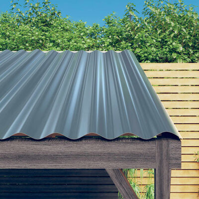 vidaXL Paneles de tejado 36 unidades acero recubierto gris 60x36 cm