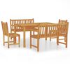 vidaXL Juego de comedor para jard&iacute;n 5 piezas madera maciza de teca