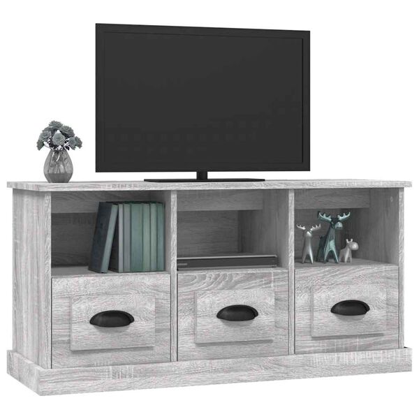 vidaXL Mueble para TV madera contrachapada gris Sonoma 100x35x50 cm