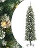 vidaXL &Aacute;rbol Navide&ntilde;o Artificial Delgado Verde y blanco 240 cm