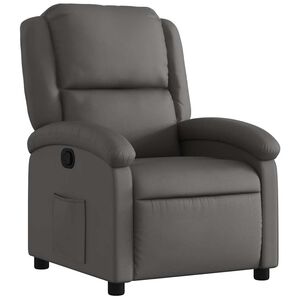 vidaXL Sill&oacute;n reclinable de cuero aut&eacute;ntico gris