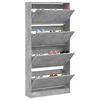vidaXL Mueble zapatero 4 cajones abatibles gris hormig&oacute;n 80x21x163,5cm