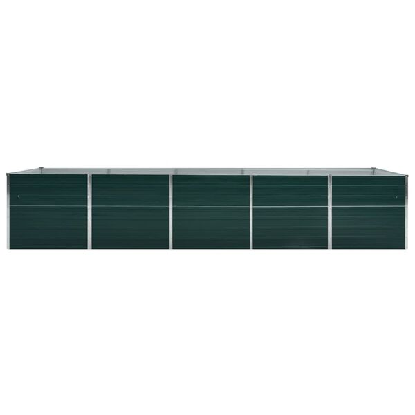vidaXL Arriate de acero galvanizado verde 400x80x45 cm