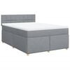 vidaXL Cama box spring con colch&oacute;n tela gris claro 140x200 cm