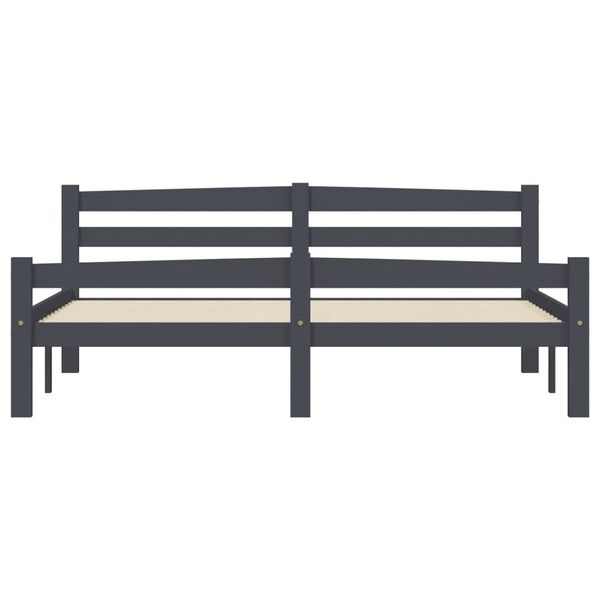vidaXL Estructura de cama con 2 cajones pino gris oscuro 160x200 cm