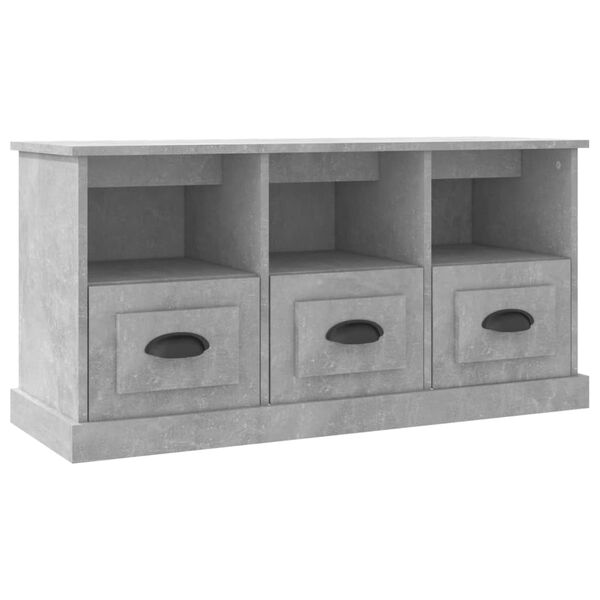 vidaXL Mueble para TV madera contrachapada gris hormigón 100x35x50 cm
