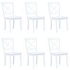 vidaXL Sillas de comedor 6 unidades madera maciza de caucho blanco