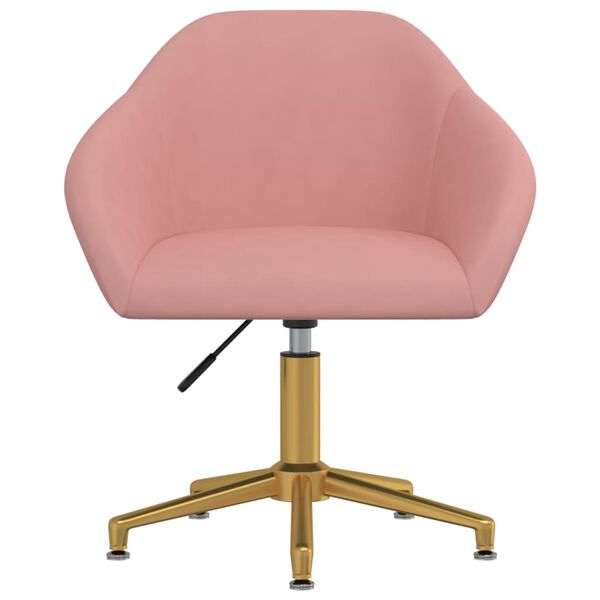 vidaXL Silla de comedor giratoria de terciopelo rosa