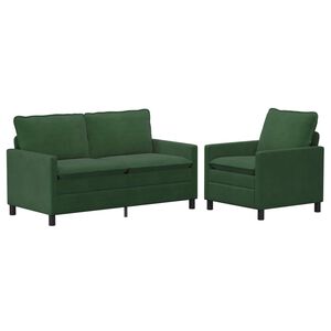vidaXL Juego de Sof&aacute; 2 uds. Verde Selva Tela